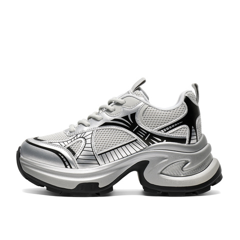 森达老爹鞋女2025秋季新款网面运动风厚底休闲鞋WP038CM5