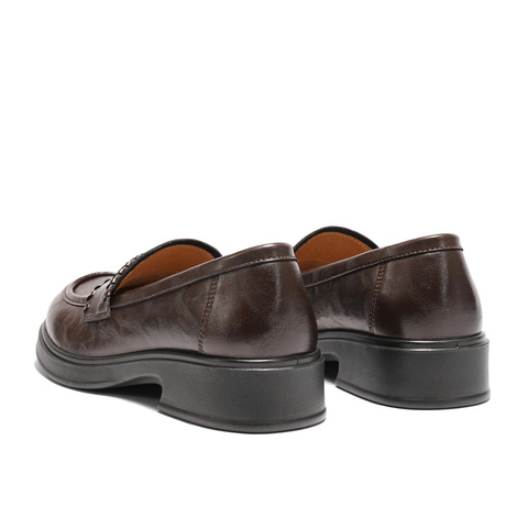 森达乐福鞋女2025秋季新款通勤一脚蹬软面厚底单鞋WP046CA5