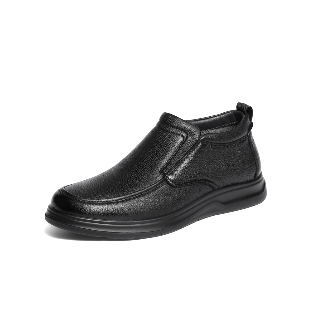 森达休闲皮鞋男2025冬新商场同款简约舒适软面单鞋1ZD02DM5