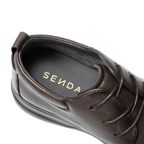 森达休闲皮鞋男2025冬新商场同款舒适软面平底单鞋1ZD01DM5