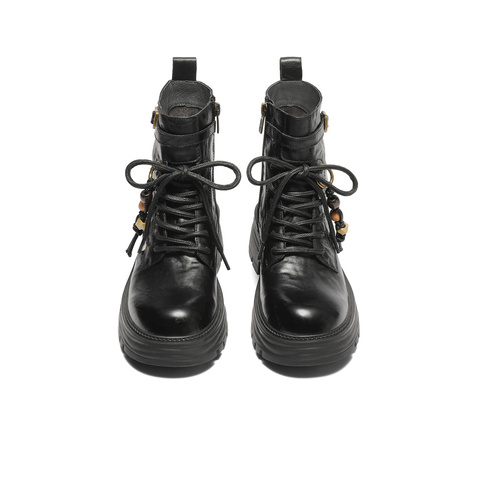 森达马丁靴女2025冬新商场同款户外徒步厚底休闲短皮靴XVJ01DD5