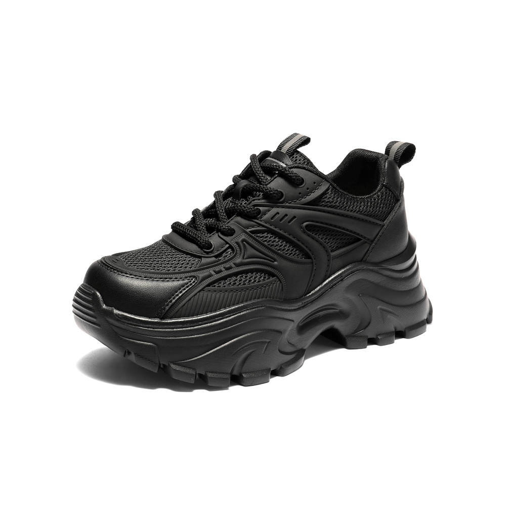 森达老爹鞋女2025秋新户外运动风网面厚底休闲鞋WP055CM5