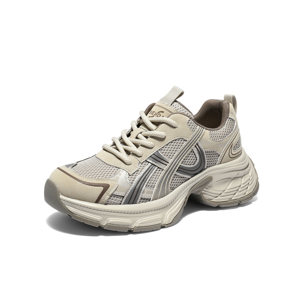 森达老爹鞋女2025季新商场同款网面厚底户外休闲鞋XVE01DM5