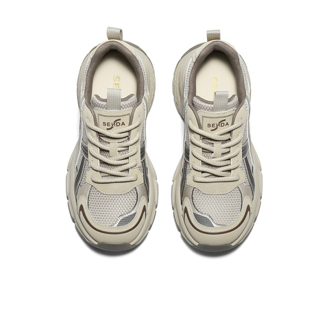 森达老爹鞋女2025季新商场同款网面厚底户外休闲鞋XVE01DM5