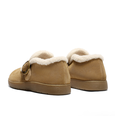 森达毛毛鞋女2025冬新商场同款保暖毛绒休闲勃肯鞋4URF5DM5