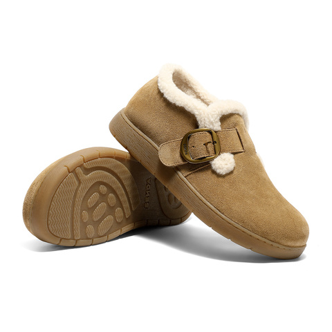 森达毛毛鞋女2025冬新商场同款保暖毛绒休闲勃肯鞋4URF5DM5