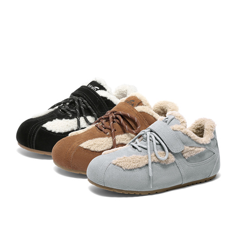 森达毛毛鞋女2025冬季新款舒适保暖平底户外休闲鞋ZTI23DM5