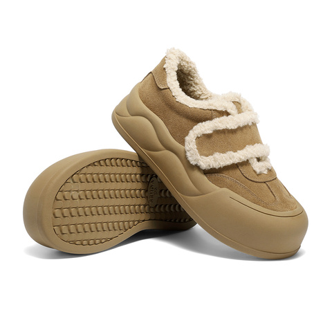 森达毛毛鞋女2025冬新商场同款毛绒户外厚底休闲鞋XTX01DM5