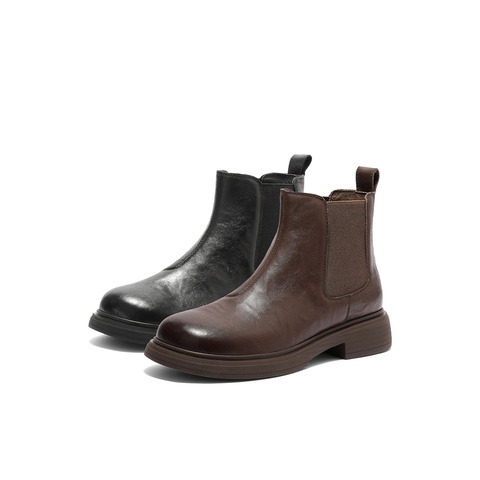 森达切尔西靴女2025冬新时尚潮流厚底休闲短靴WP047DD5