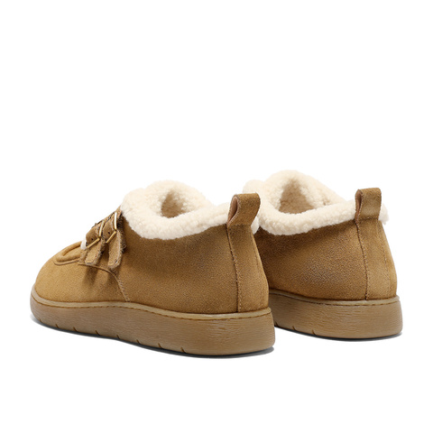 森达毛毛鞋女2025冬新商场同款保暖毛绒平底休闲鞋4URE8DM5