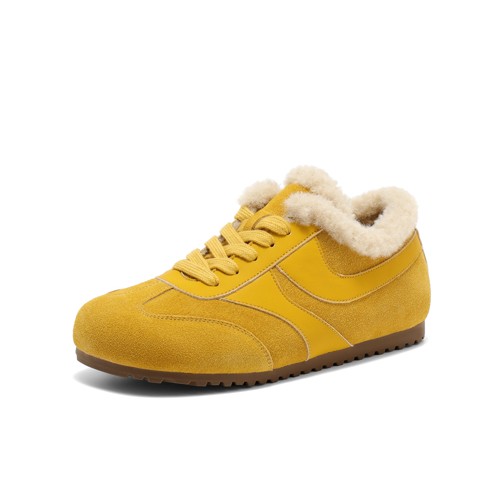 森达毛毛鞋女2025冬新舒适毛绒保暖德训休闲鞋WP033DM5