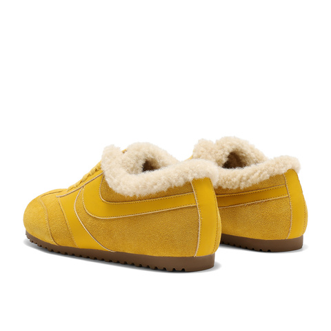 森达毛毛鞋女2025冬新舒适毛绒保暖德训休闲鞋WP033DM5