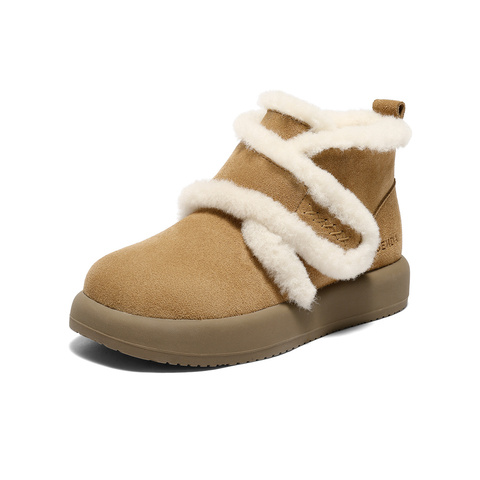 森达雪地靴女2025冬新商场同款舒适保暖户外短靴XTD01DD5