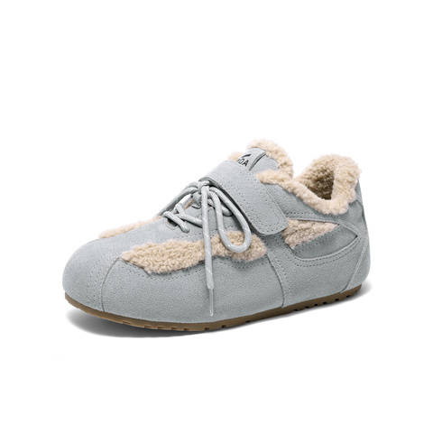 森达毛毛鞋女2025冬季新款舒适保暖平底户外休闲鞋ZTI23DM5