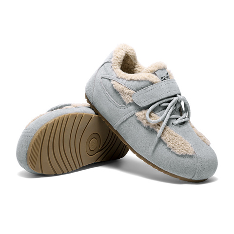 森达毛毛鞋女2025冬季新款舒适保暖平底户外休闲鞋ZTI23DM5