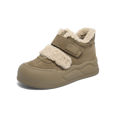 森达雪地靴女2025冬新商场同款保暖毛绒厚底短靴XTX02DD5