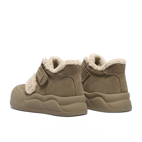 森达雪地靴女2025冬新商场同款保暖毛绒厚底短靴XTX02DD5