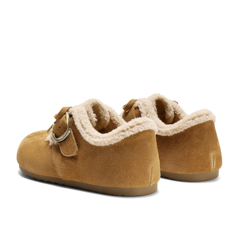 森达毛毛鞋女2025冬新户外毛绒保暖休闲勃肯鞋ZTI53DM5