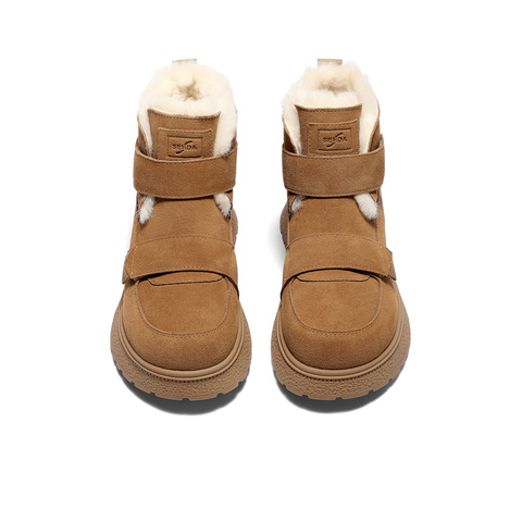 森达雪地靴女2025冬季新款商场同款户外保暖厚底短靴XSP02DD5