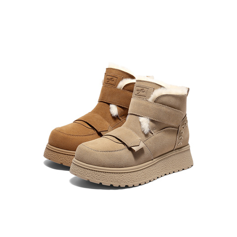 森达雪地靴女2025冬季新款商场同款户外保暖厚底短靴XSP02DD5