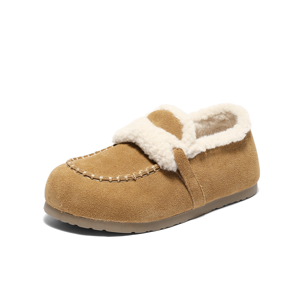 森达毛毛鞋女2025冬新毛绒保暖内增高休闲勃肯鞋XSS01DM5