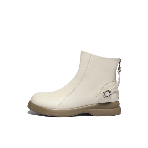 森达时装靴女2025冬新商场同款软面气质休闲短皮靴XVH01DD5