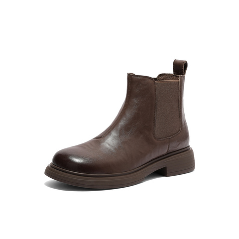 森达切尔西靴女2025冬新时尚潮流厚底休闲短靴WP047DD5