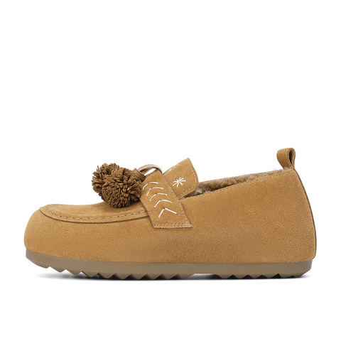 森达毛毛鞋女2025冬新商场同款保暖毛绒勃肯休闲鞋XTM01DA5