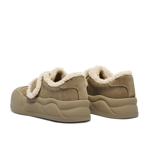 森达毛毛鞋女2025冬新商场同款毛绒户外厚底休闲鞋XTX01DM5