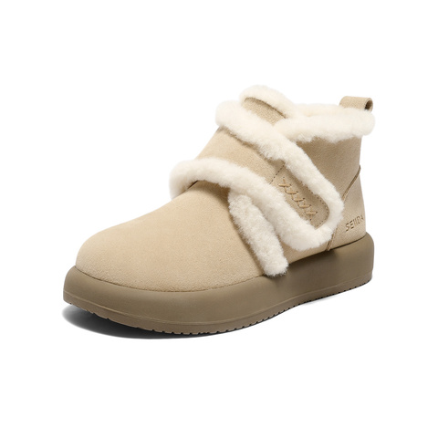 森达雪地靴女2025冬新商场同款舒适保暖户外短靴XTD01DD5