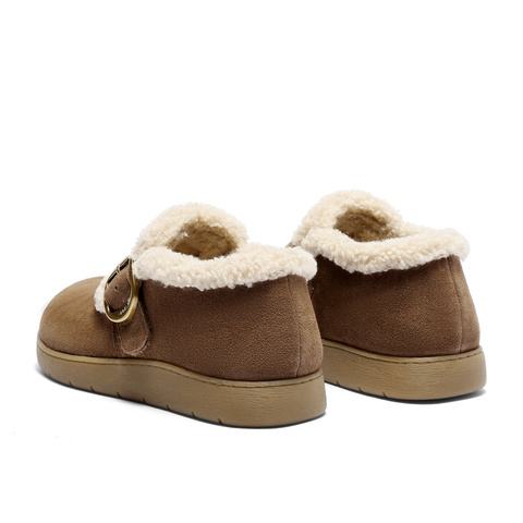 森达毛毛鞋女2025冬新商场同款保暖毛绒休闲勃肯鞋4URF5DM5