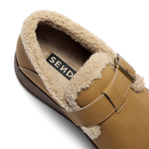 森达毛毛鞋女2025冬新商场同款保暖毛绒勃肯休闲鞋XSK01DM5