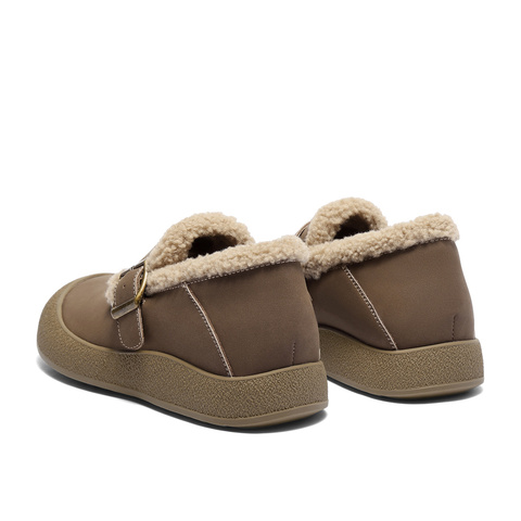 森达毛毛鞋女2025冬新商场同款保暖毛绒勃肯休闲鞋XSK01DM5