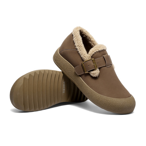 森达毛毛鞋女2025冬新商场同款保暖毛绒勃肯休闲鞋XSK01DM5