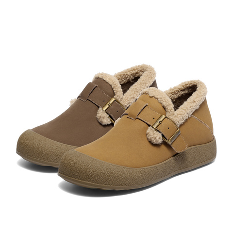 森达毛毛鞋女2025冬新商场同款保暖毛绒勃肯休闲鞋XSK01DM5