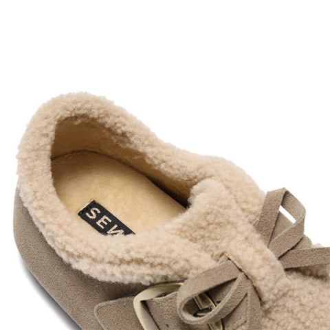 森达毛毛鞋女2025冬新户外毛绒保暖休闲勃肯鞋ZTI53DM5