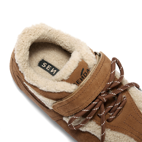 森达毛毛鞋女2025冬季新款舒适保暖平底户外休闲鞋ZTI23DM5