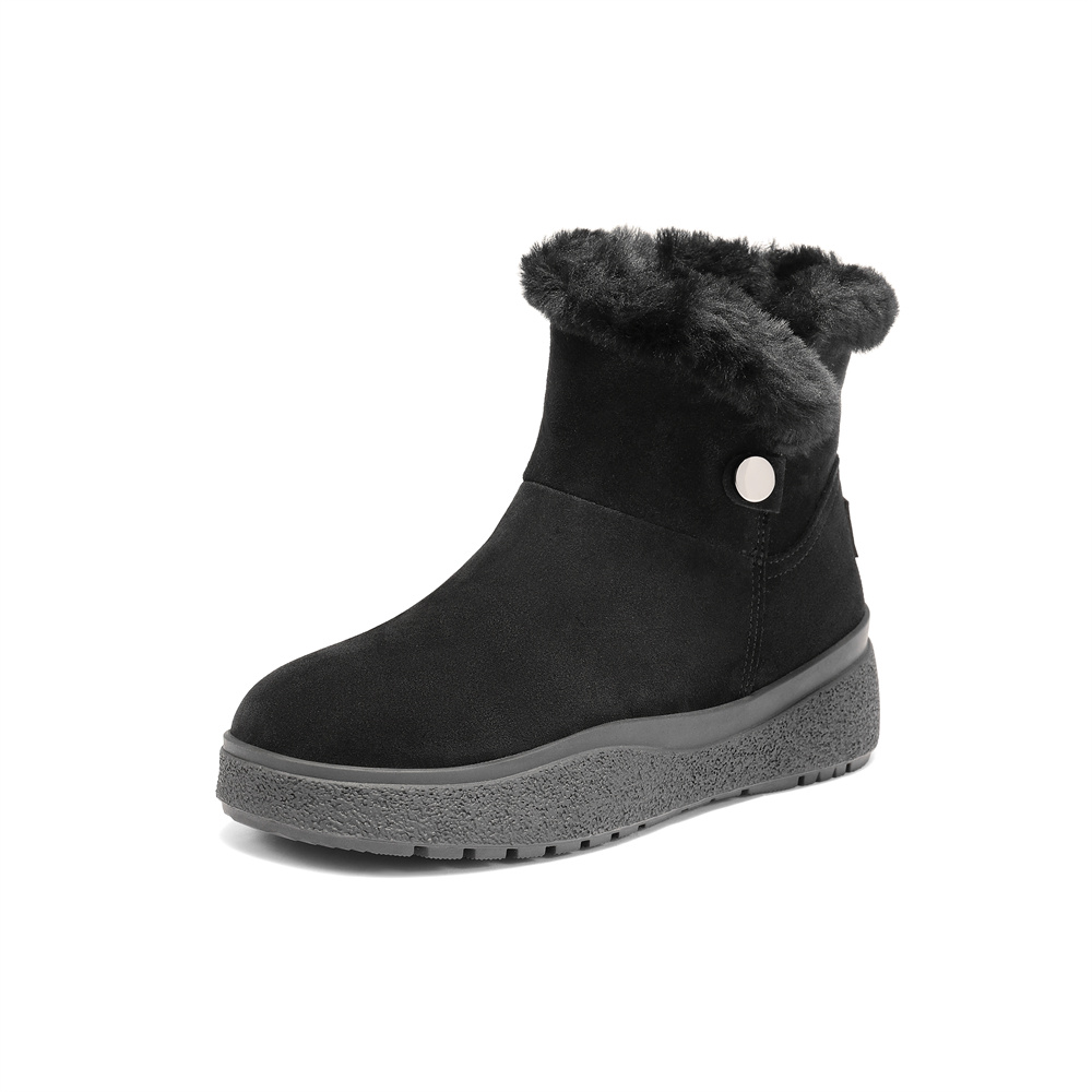 森达雪地靴女2025冬新商场同款户外舒适保暖厚底短靴XTY01DD5