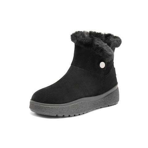 森达雪地靴女2025冬新商场同款户外舒适保暖厚底短靴XTY01DD5