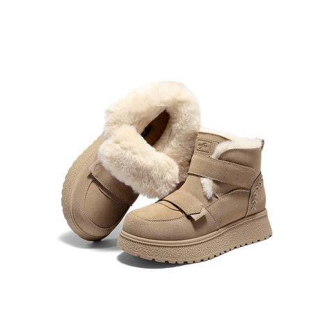 森达雪地靴女2025冬季新款商场同款户外保暖厚底短靴XSP02DD5