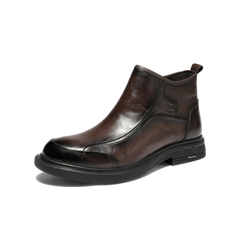 森达皮靴男2025冬季新款商场同款时尚潮流休闲短靴DB009DD5