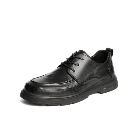 森达休闲皮鞋男2025冬新商场同款简约舒适商务皮鞋K6P02DM5