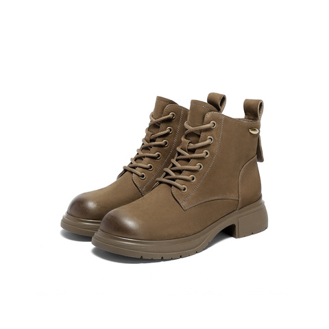 森达马丁靴女2025冬季新款商场同款户外徒步休闲短靴XSZ01DD5