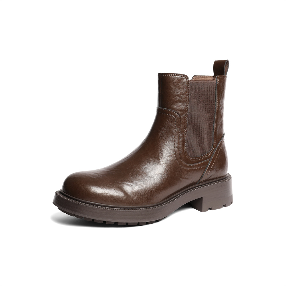 森达切尔西靴女2025冬新商场同款英伦潮流休闲短靴XVM01DD5