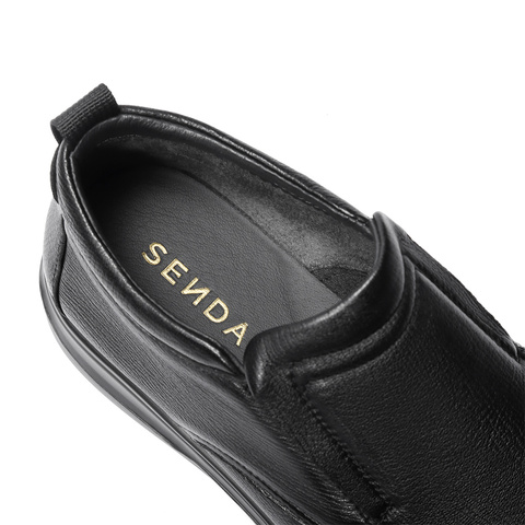 森达休闲皮鞋男2025冬新商场同款简约舒适软面单鞋1ZD02DM5