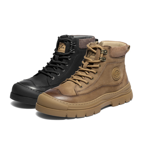 森达马丁靴男2025冬新商场同款户外徒步休闲工装靴DB011DD5