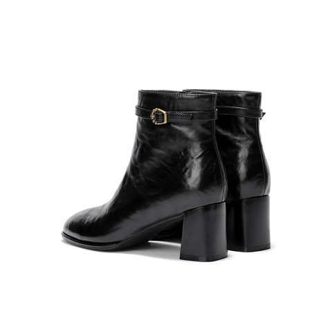 森达时装靴女2025冬新商场同款抓面气质休闲短皮靴XVR01DD5