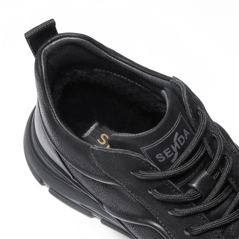 森达高帮鞋男2025冬季新款户外运动风厚底休闲短靴VD011DD5