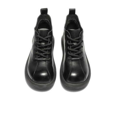 森达马丁靴女2025冬新商场同款简约厚底休闲短皮靴XSG01DD5