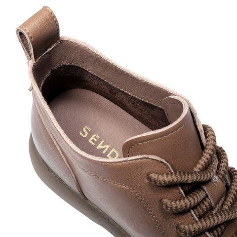 森达马丁靴女2025冬新商场同款简约厚底休闲短皮靴XSG01DD5